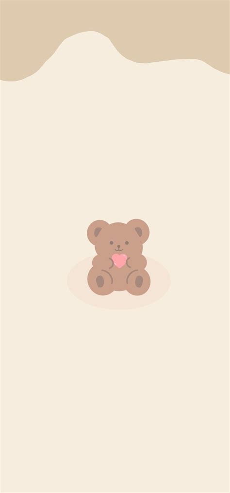 Teddy bear wallpaper cream brown aesthetic wallpaper | Teddy bear ...