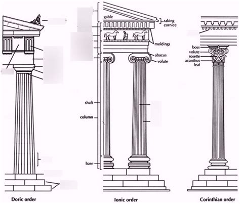 Comparison-Doric/Ionic/Doric Diagram | Quizlet