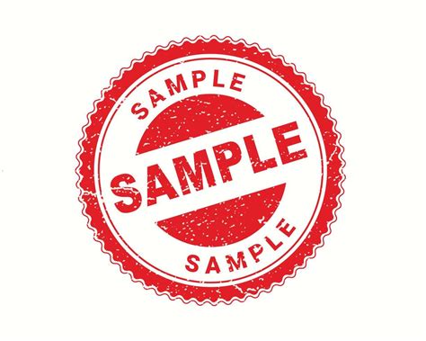 Sample stamp in rubber style, red round grunge Sample sign, rubber ...