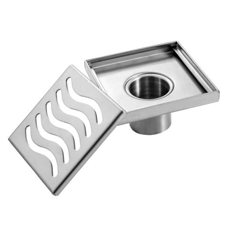 Bathroom Shower Drain Grate Waste Full Stainless Steel Square PS Series ...