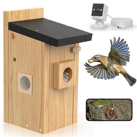 SUNOYAR Bird House with Camera, 3MP HD WiFi Bird Houses for Outside ...