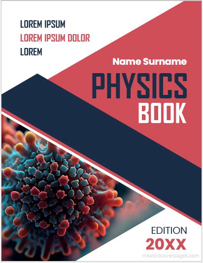 Physics book cover page template | MS Word Cover Page Templates