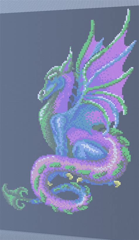 Minecraft PixelArt - The Dragon by Gilgs on DeviantArt