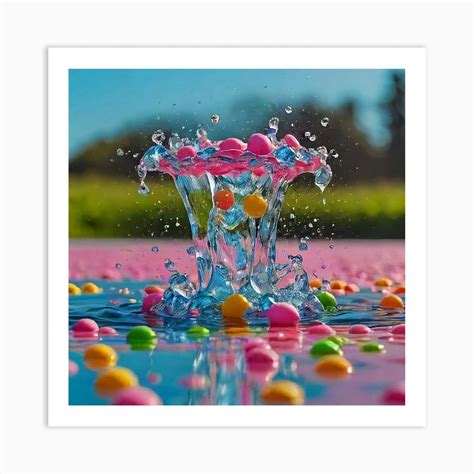 Colorful Water Splash Art Print by Hasnany 33 - Fy