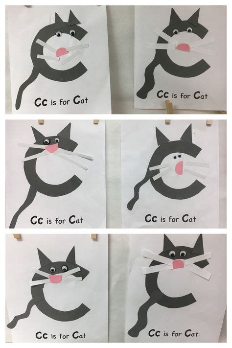 C is for cat, letter C craft, alphabet art