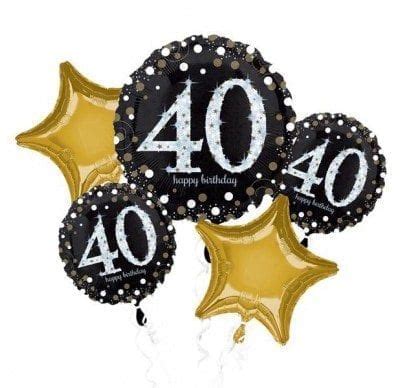 BALLOON BOUQUET KIT SPARKLING BIRTHDAY 40TH – Melbourne Helium Balloon ...