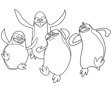 Madagascar Penguins Coloring Pages