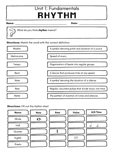 Rhythm Worksheet | PDF