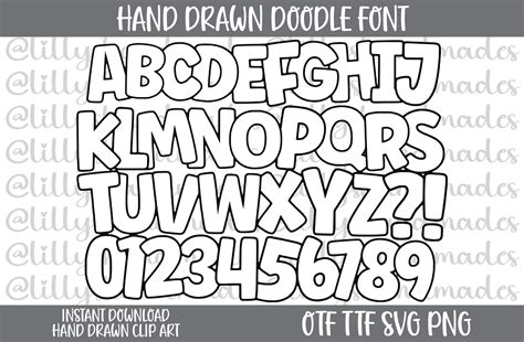 Font Svg Alphabet Svg Outline Font Svg Doodle Font Svg - Etsy