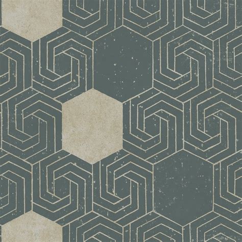 Brewster Wallcovering Momentum Dark Green Geometric Wallpaper Wallpaper