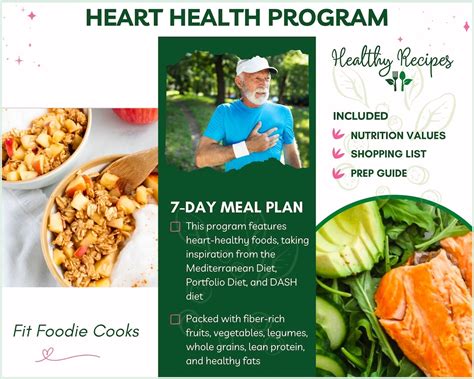 Heart Healthy Diet Weekly Meal Plan Printable Cardiac Diet Rich in ...