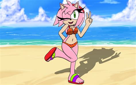 Modern Amy Rose at the Beach by aaronbsonic27 on DeviantArt