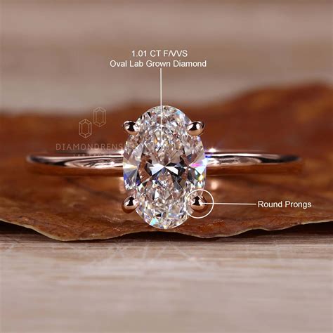 Oval Cut Lab Grown Diamond Wedding Ring, Solitaire Engagement Ring