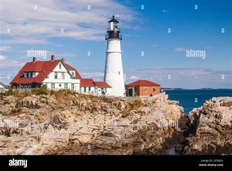 Portland Head Lighthouse, at Portland, Maine, was established in1791 ...