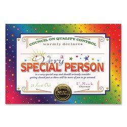 Very Special Person Award Certificates - PartyCheap