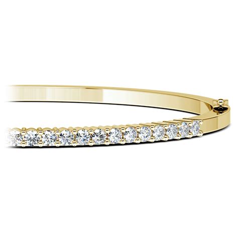 Half Eternity Diamond Bracelet Bangle In Yellow Gold