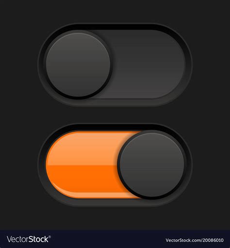 On and off icons black toggle switch interface Vector Image