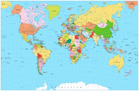 Political Map Of World With Countries And Capitals