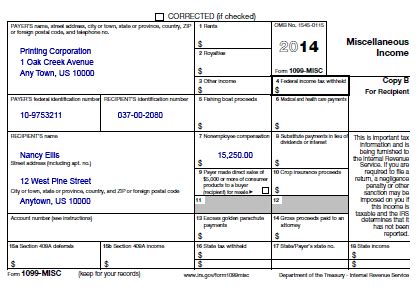 1099 Form Example