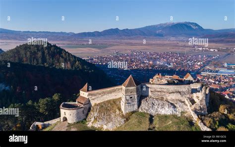 Aerial view of Rasnov Fortress Romania Stock Photo - Alamy