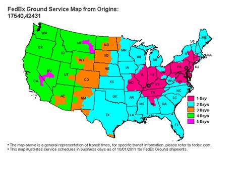 Ground Shipping Days-in-Transit Map