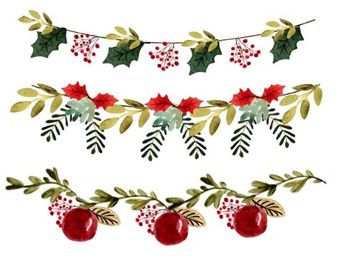 Christmas Garland Border Clipart - Clipart