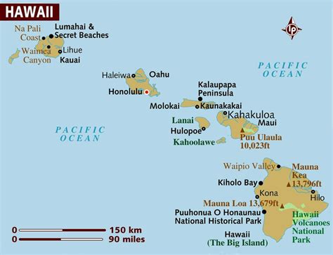 Printable Map Of Hawaiian Islands