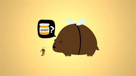 When a Bear Meet a Bee Wallpaper