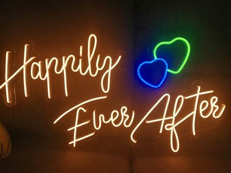 Happily ever after neon sign, wedding neon sign, wedding decor neon si ...