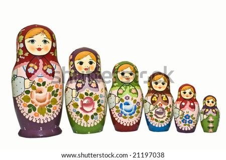 Old, Authentic Russian Babushka Dolls [Isolated] Stock Photo 21197038 ...