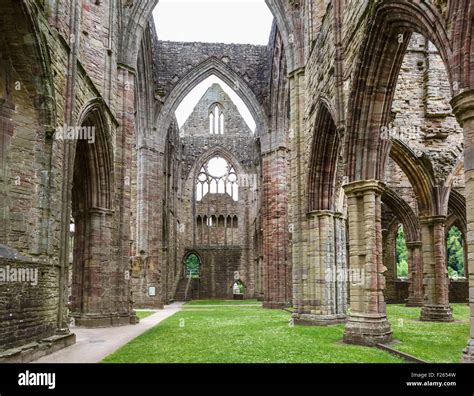 The ruins of Tintern Abbey, Wye Valley, near Chepstow, Monmouthshire ...