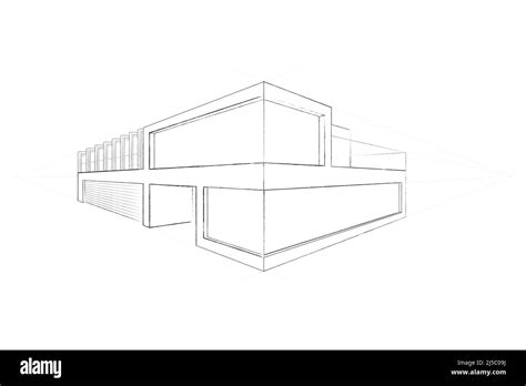 Architectural sketch of a contemporary house. Construction architecture ...