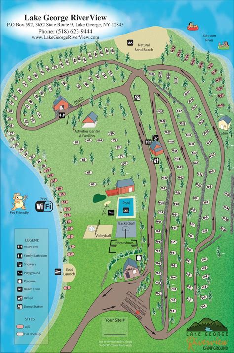 RiverView Park Map - Lake George Riverview Campground