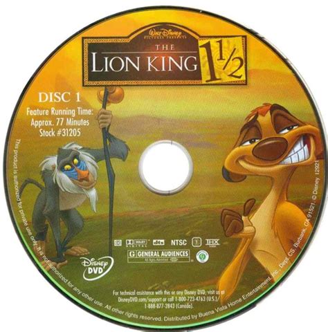 The Lion King 1 1/2 (2004) DVD Player box cover art - MobyGames