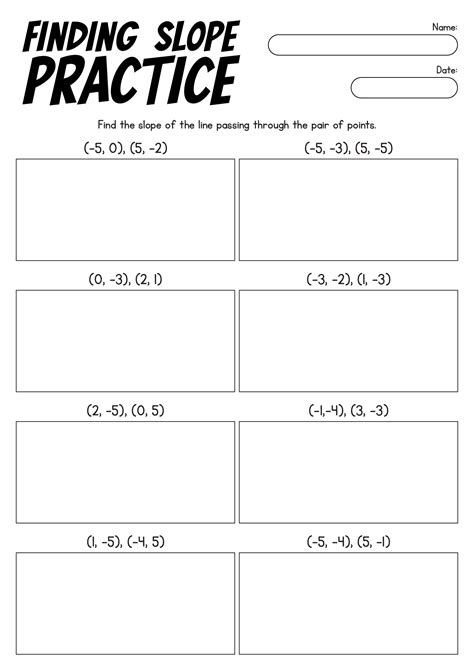 Slope Intercept Practice Worksheet