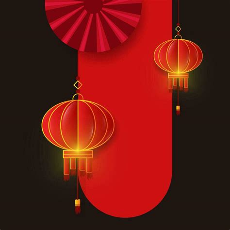 Traditional lunar year background with hanging lanterns. 26111033 ...