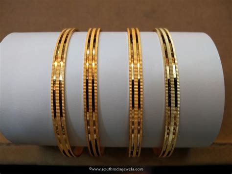 Daily Wear Gold Plain Bangles - South India Jewels