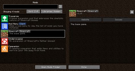 Mod Menu - Minecraft Mod