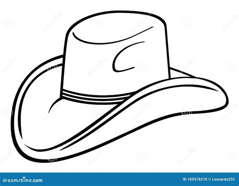 Cowboy hat drawing stock vector. Illustration of cowboy - 105978218