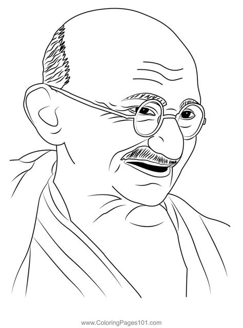 Mahatma Gandhi Coloring Page | Easy cartoon drawings, Detailed coloring ...