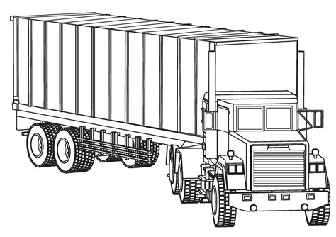 Tranh tô màu xe Container cho bé