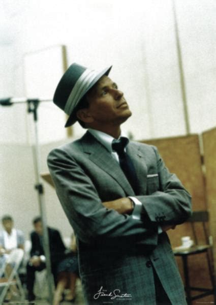 Frank Sinatra in Studio 24x34 Poster Vintage-Style Candid Fedora Hat ...