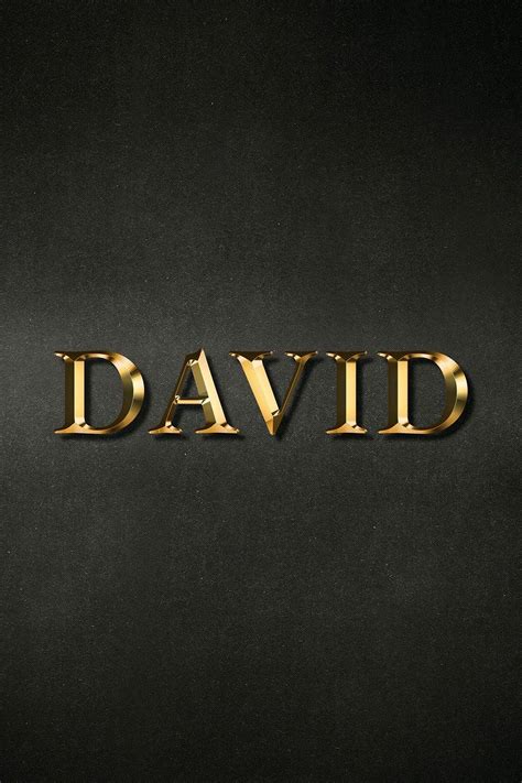 Download free image of David typography in gold effect design element ...