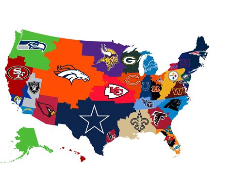 NFL Fan Map : r/Maps