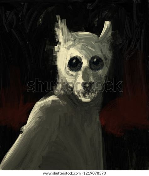 Anthropomorphic Painting Human Dog Hybrid Creature Stock Illustration ...