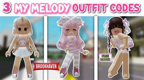 CUTE MY MELODY OUTFIT ID CODES FOR BROOKHAVEN 🏡RP ROBLOX 💗 - YouTube