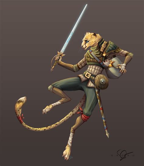 [OC] Wandering Boots the Tabaxi Swashbuckler (commission) : r/DnD