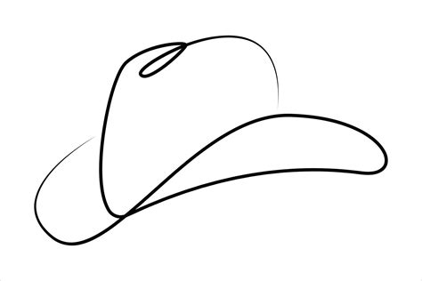 Continuous one line drawing of cowboy hat,Simple cowboy hat line art ...