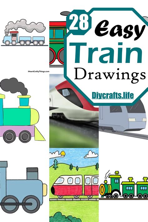 28 Easy Train Drawing Ideas - Step by Step Guide - DIY Crafts