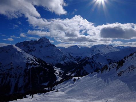 snowy Mountain view before going downhill | Snowy mountains, Ski area ...